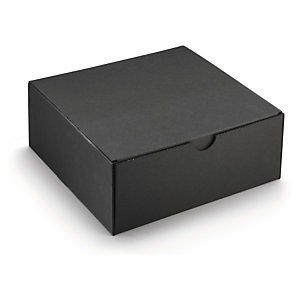 Boîte pliante carton micro-cannelure noire 23 cm x 23 cm x 8 cm - RAJA 1