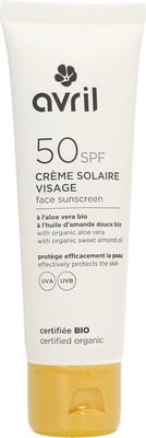 Crème solaire visage SPF 50 certifiée bio Avril à l’aloe vera bio - Avril 1