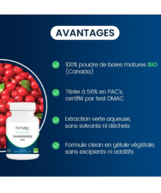 CANNEBERGE BIO (Cranberry) - 10% PACs - 400mg / 60 gélules